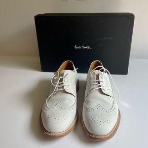 Paul Smith Elva White Nubuck Leather Brogues. Size 41. Worn Only Once!